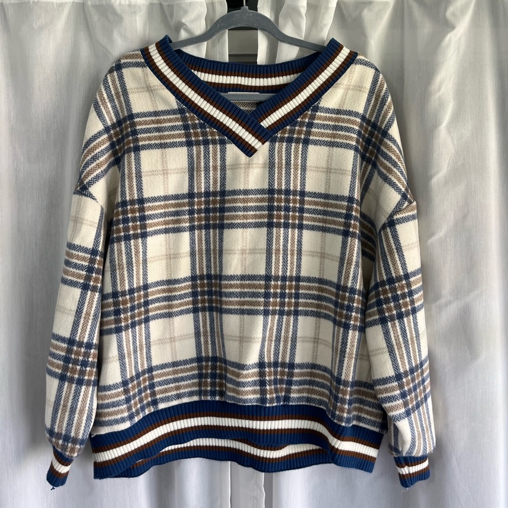 plaid sweater